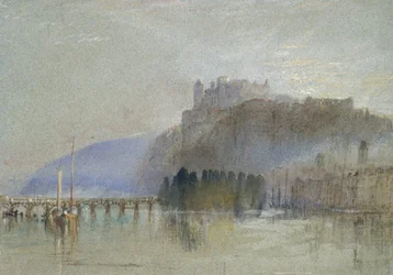 Amboise, ca. 1830 (Aquarell mit Deckfarben und Feder und brauner Tinte)